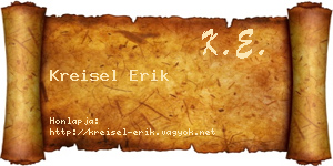 Kreisel Erik névjegykártya